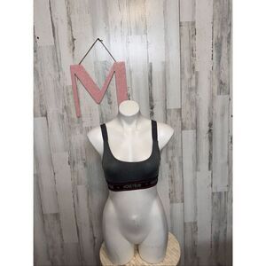 Honeybum Gray Sports Bra Adjustable Straps Logo Band Size M NWT